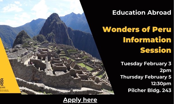 Study Abroad Info Session: Wonders of Peru Information Session
