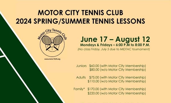 Summer Tennis Lessons - Mon, Jun. 17