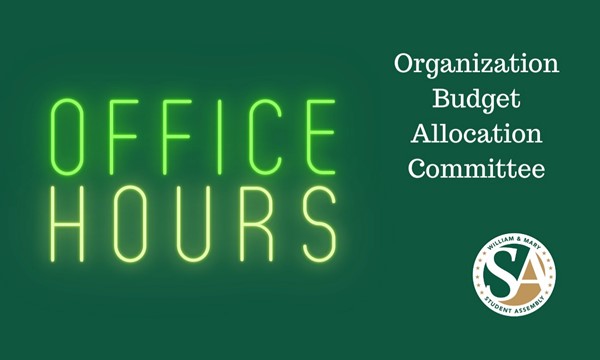 SA Finance Department Office Hours