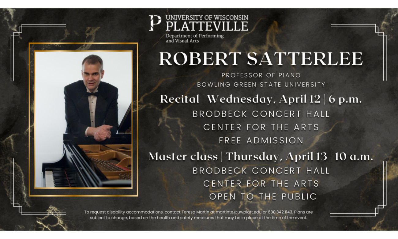 Piano Guest Artist Master Class: Dr. Robert Satterlee starting at Apr. 13, 2023 at 10:00 am