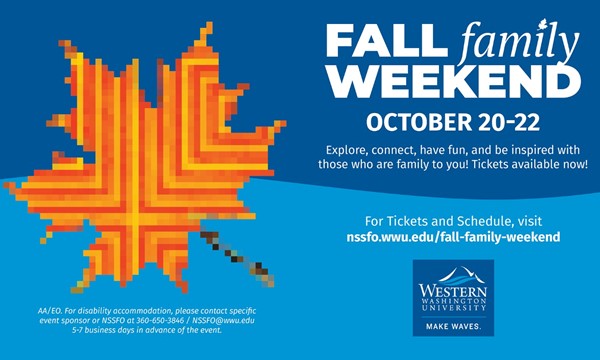 WWU Fall Family Weekend - October 20 - 22, 2023