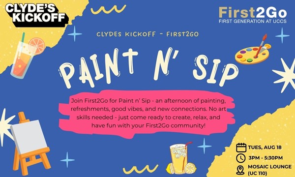 First2Go Clydes Kickoff: Paint n' Sip at MOSAIC Lounge - free event in Colorado Springs on August 18, 2026
