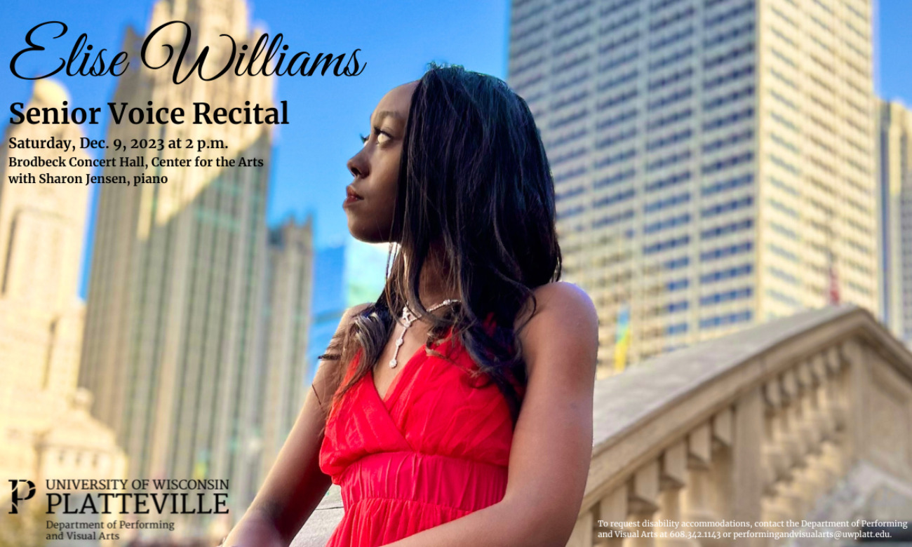 Elise Williams Senior Voice Recital starting at Dec. 9, 2023 at 2:00 pm