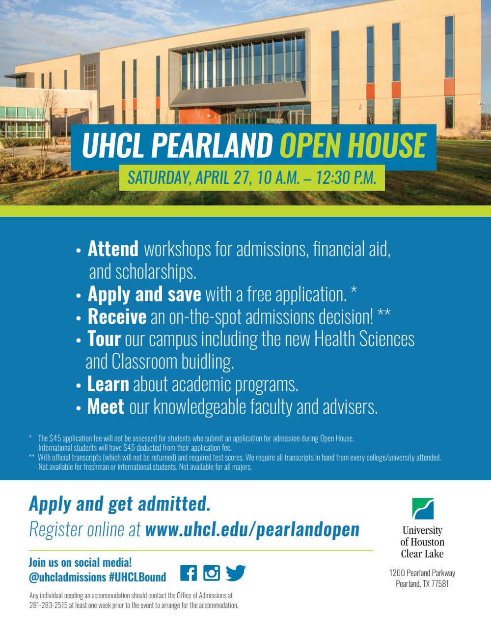 Uhcl Spring 2022 Calendar Spring 2019 Pearland Open House - University Of Houston-Clear Lake - Get  Involved