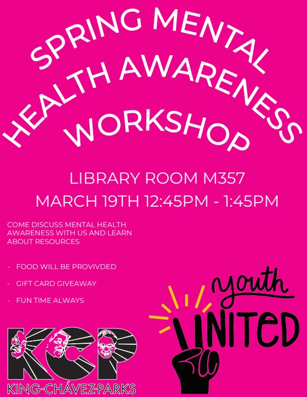 Spring Mental Health Awareness Workshop - Tue, Mar. 19