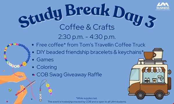 learn About COB Study Break Day 3 - Coffee & Crafts 