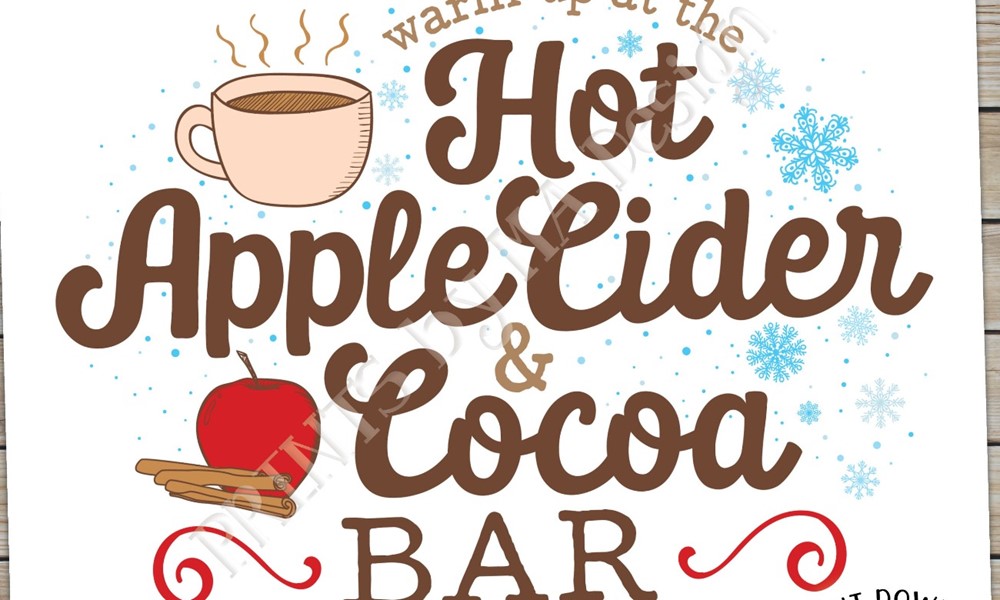 hot chocolate and apple cider bar