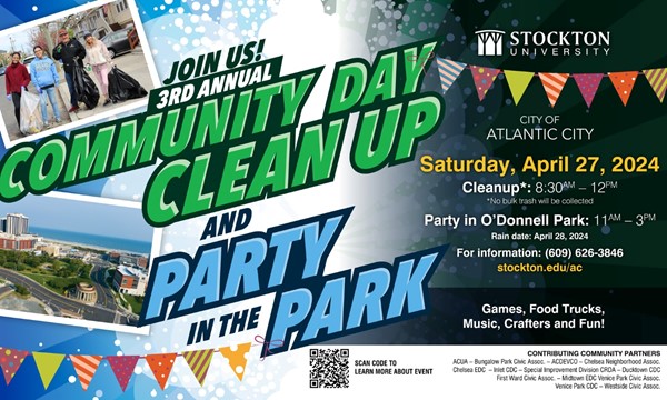 3rd Annual Stockton/Atlantic City Community Day Cleanup & Party in the Park