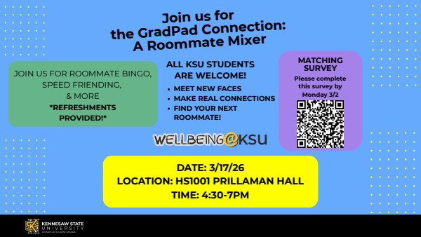 The GradPad Connection: A Roommate Mixer- All KSU Students are welcome!