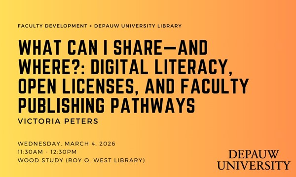 Faculty Development Round Table: What Can I Share—and Where?: Digital Literacy, Open Licenses, and Faculty Publishing Pathways