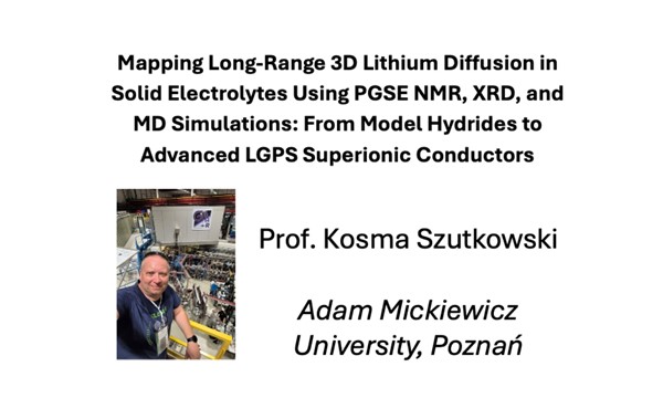 Mapping Long-Range 3D Lithium Diffusion in Solid Electrolytes Using PGSE NMR, XRD, and MD Simulations: From Model Hydrides to Advanced LGPS Superionic Conductors at Osborne Center for Science and Engineering - family event in Colorado Springs on September 11, 2026