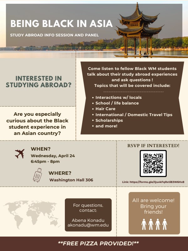 Being Black in Asia: Study Abroad Panel Discussion and Info Session