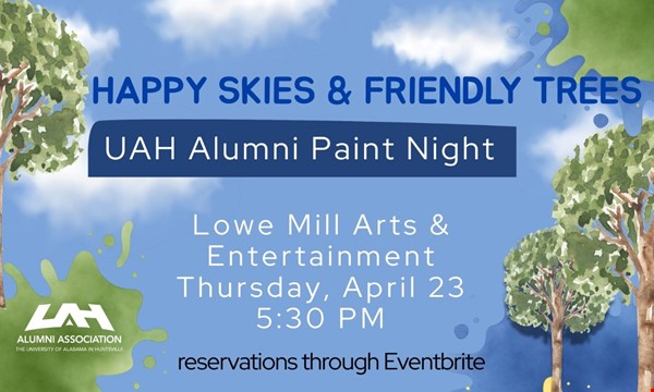learn About Alumni Paint Night: Happy Skies & Friendly Trees