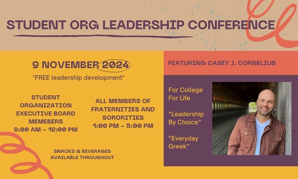 Student Organization Leadership Conference  - Sat, Nov. 09