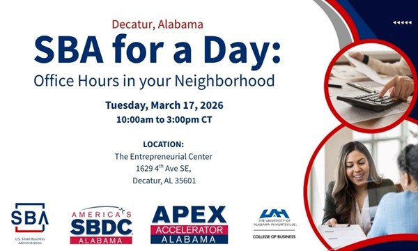 learn About SBA for a Day - Office Hours in your Neighborhood – Decatur, AL 