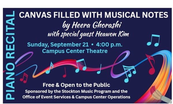 Canvas Filled With Musical Notes, Piano Recital by Heera Ghorashi with Special Guest Heawon Kim