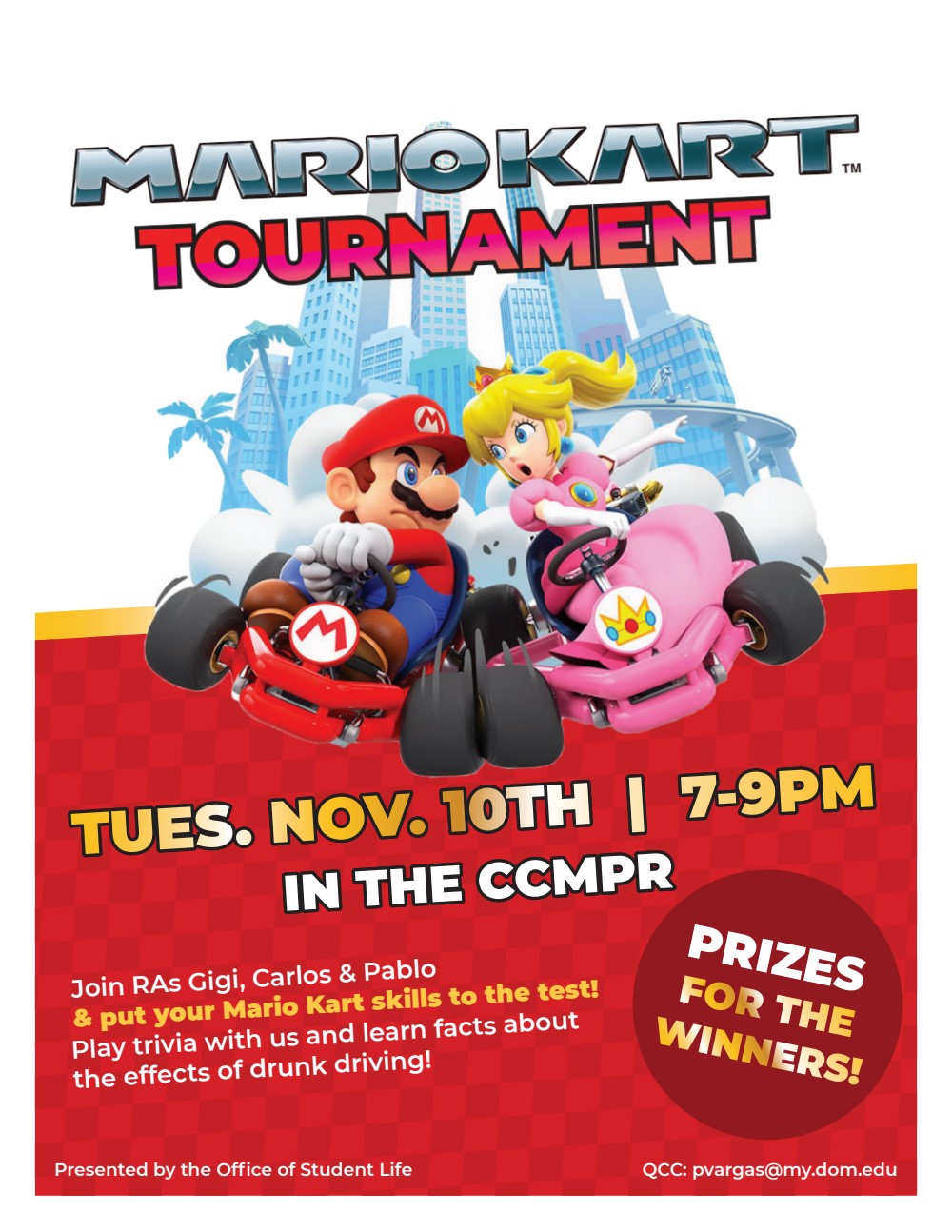 Come out and show your skills tonight at our Mario Kart Tournament