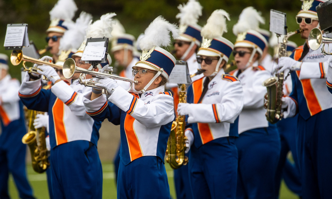 Marching Pioneers Halftime Show at Pioneer Football starting at Nov. 11, 2023 at 1:00 pm