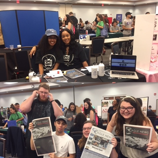 The Eagle News and ENTV students at Student Involvement Fair.