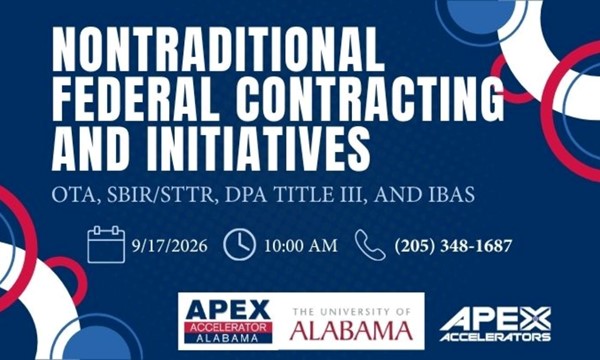 learn About Nontraditional Federal Contracting and Initiatives: OTA, SBIR/STTR, DPA Title III, and IBAS (9/17)