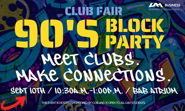learn About 90's Block Party - COB Club Fair