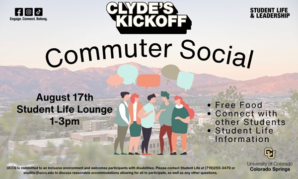 Clyde's Kickoff 2026: Commuter Social at Student Life Lounge - free event in Colorado Springs on August 17, 2026