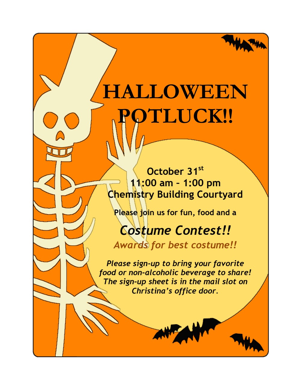 Halloween Potluck Sign Up Sheet - Halloween Potluck - HighlanderLink